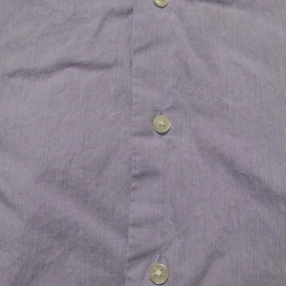 CALVIN KLEIN | Size 15, 34-35 | 100% Cotton | Lilac Button Down Dress Shirt - Picture 9 of 16
